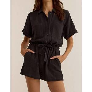 NEW Z SUPPLY lookout gauze romper in black